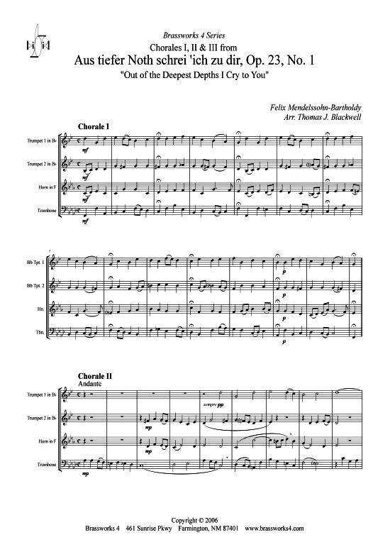 Produktbild zu: Aus tiefer Noth schrei ich zu dirFelix von Mendelssohn-Bartholdy (Op. 23, Nr. 1)