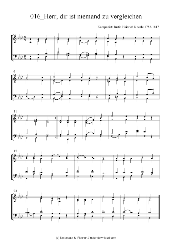 Produktbild zu: Herr, dir ist niemand zu vergleichen Justin Heinrich Knecht 1752-1817