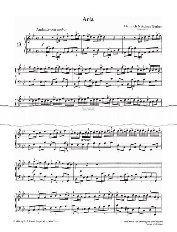 Produktgalerie: Seite 1 von 1 Aria, Heinrich Nikolaus Gerber, Klavier