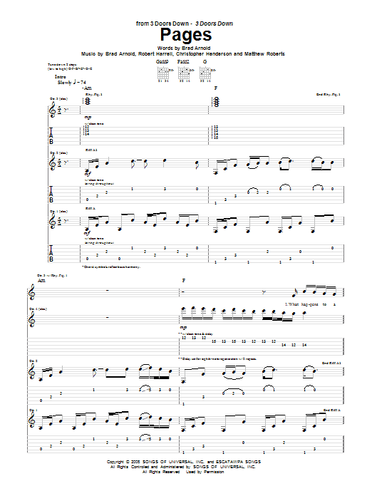 Produktgalerie: Seite 1 von 1 Pages, 3 Doors Down, Gitarre