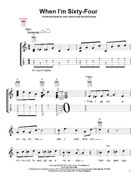 Product gallery: Page 1 of 1 When I'm Sixty-Four, The Beatles