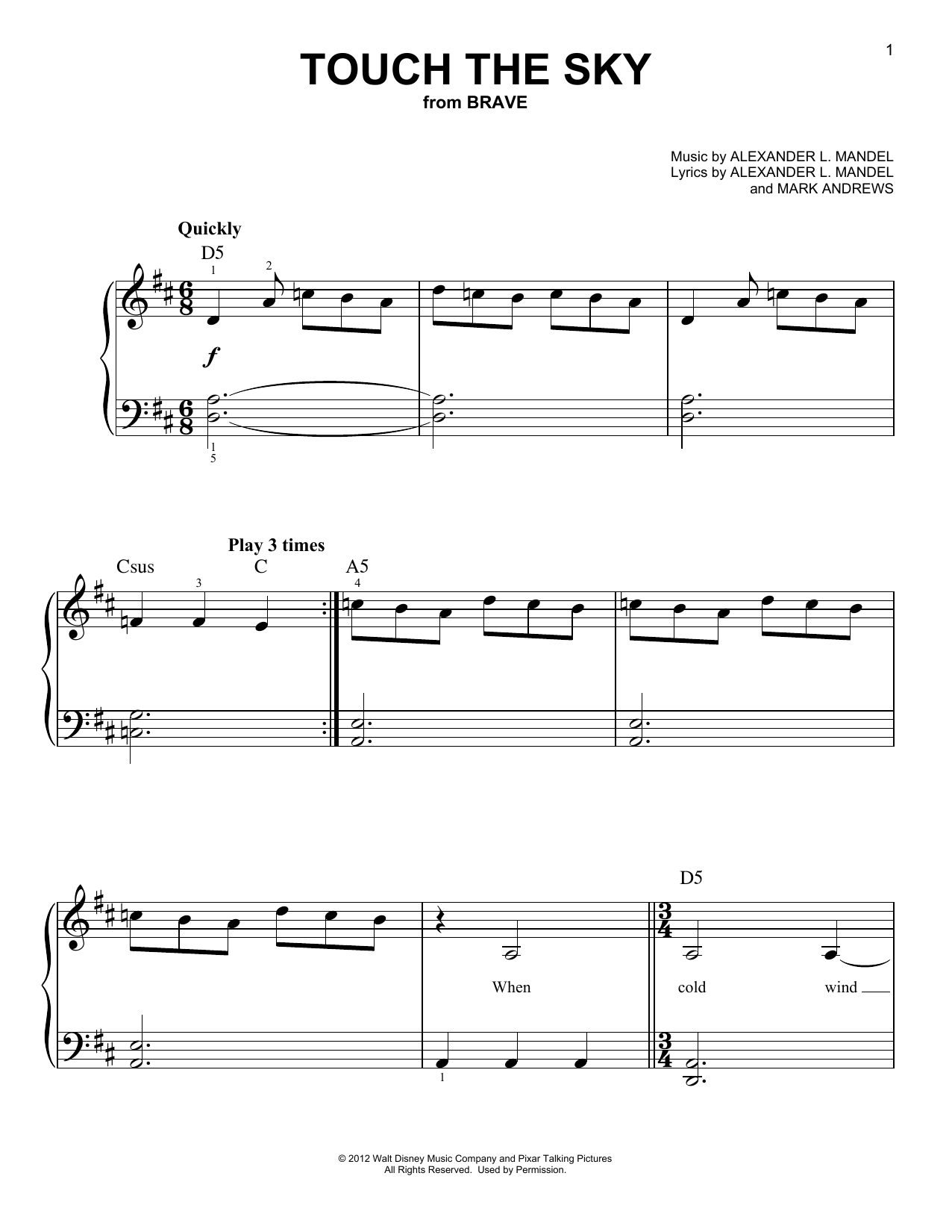 Produktbild zu: Touch The Sky (from Brave)