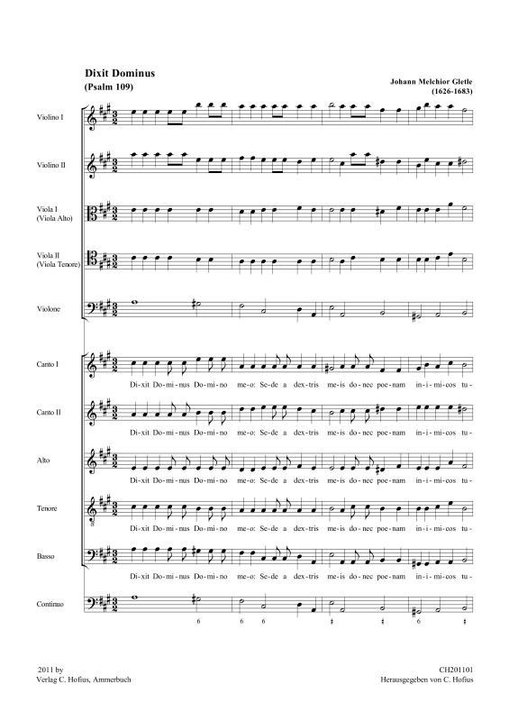 gallery: 2 Psalmen (Psalm 109: Dixit Dominus / Psalm 110: Confitebor tibi), , (Gemischtes Ensemble 5 Vokalstimmen, 2 Violinen, 2 Violen, Violone und BC)