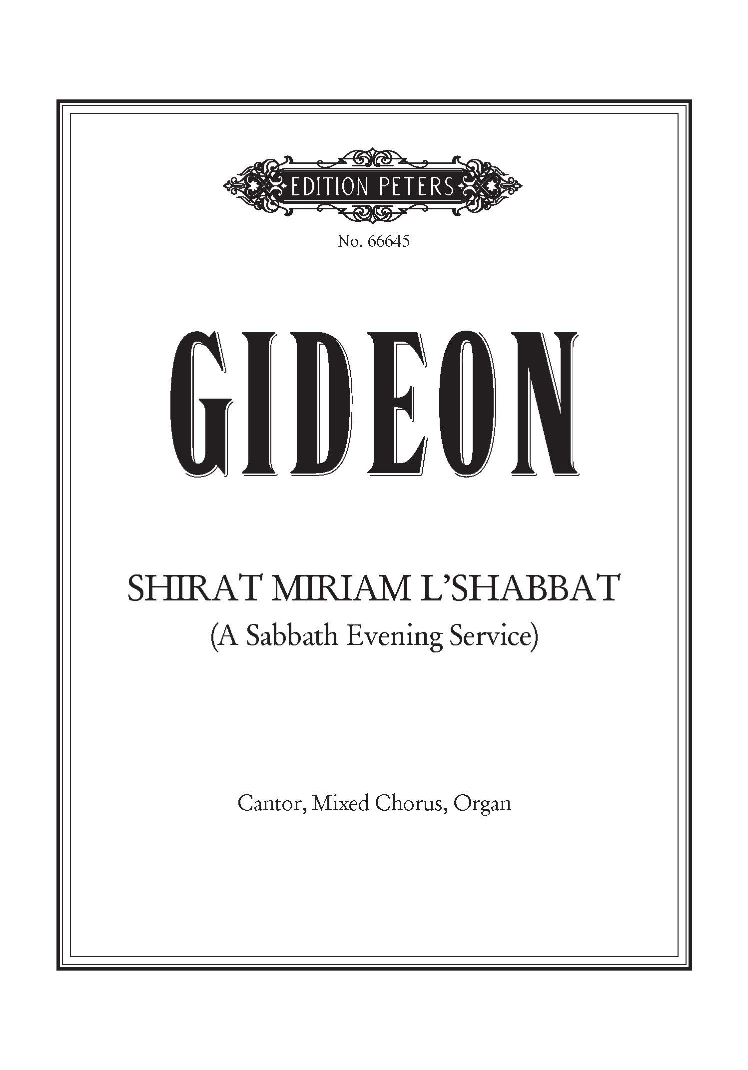 Product picture to: Shirat Miriam L'Shabbat (A Sabbath Evening Service)