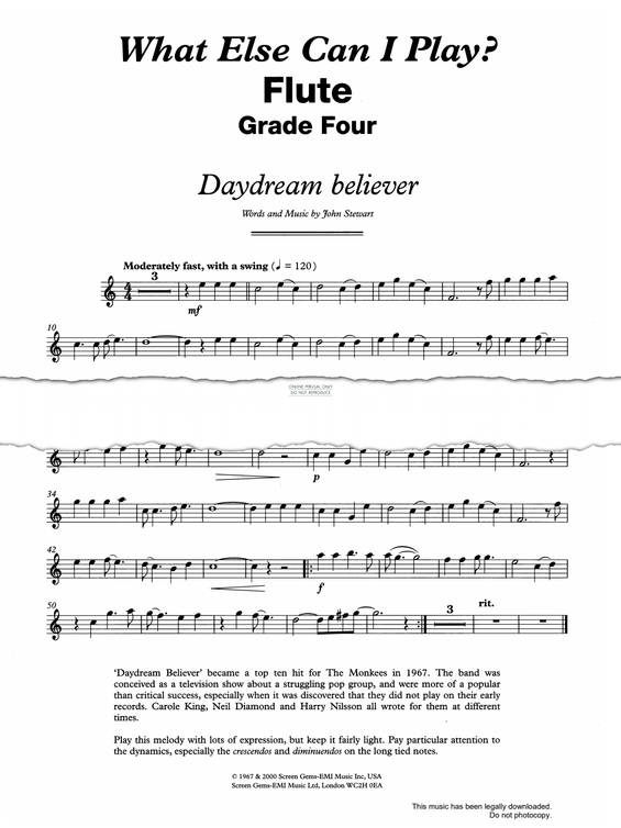 Produktgalerie: Seite 1 von 1 Daydream Believer, John Stewart, Flöte, Klavier