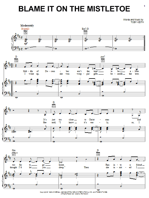 Product gallery: Page 1 of 1 Blame It On The Mistletoe, Toby Keith