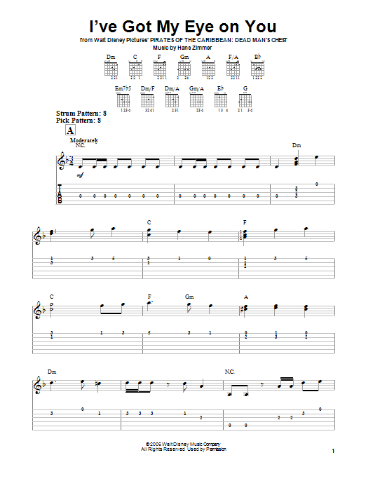 Product gallery: Page 1 of 1 I've Got My Eye On You (from Pirates Of The Caribbean: Dead Man's Chest), Hans Zimmer