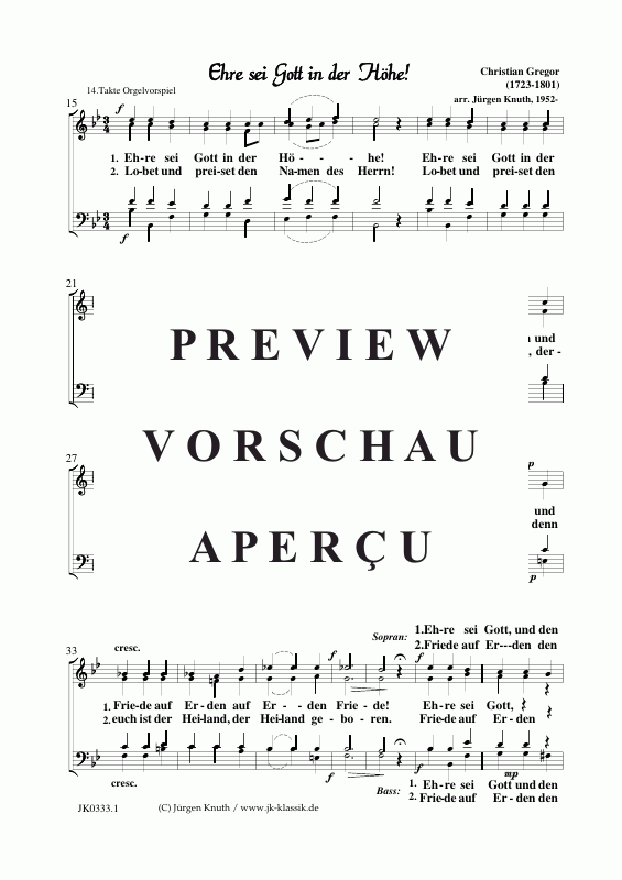 Produktgalerie: Seite 6 von 9 Ehre sei Gott in der Höhe!, , Gemischter Chor + Orgel/Klavier