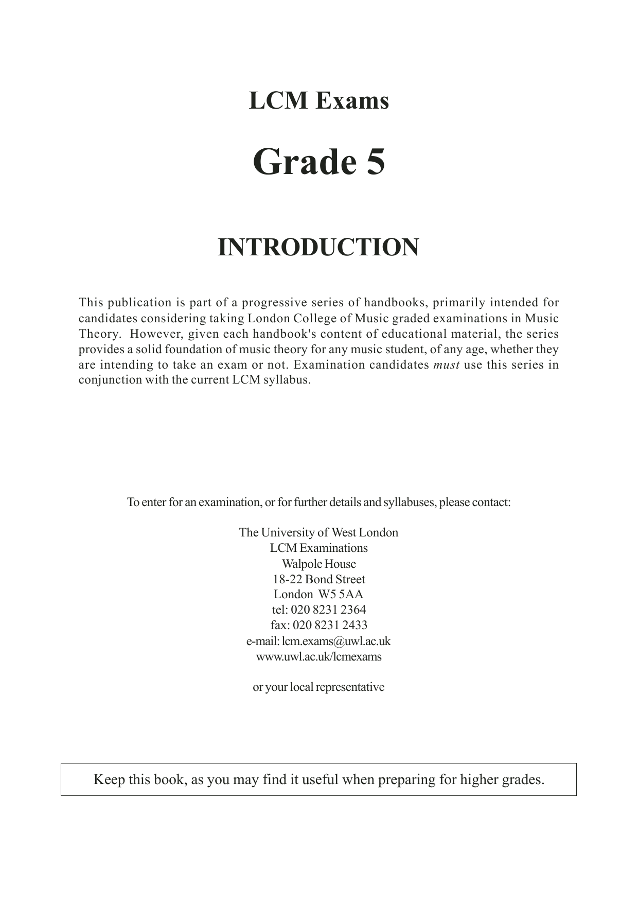 Produktgalerie: Seite 1 von 1 LCME Theory Handbook Grade 5, Barry Draycott and Martyn Williams
