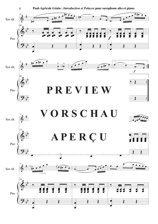 Product gallery: Page 9 of 19 Introduction et Polacca Opus 15, no. 2 , , (alto/baritone saxophone + piano)