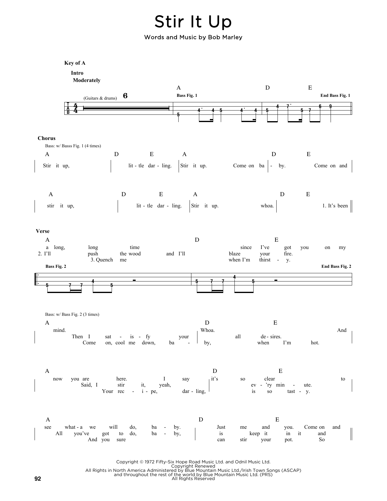 Produktgalerie: Seite 1 von 1 Stir It Up, Bob Marley, E-Bass, Gitarre