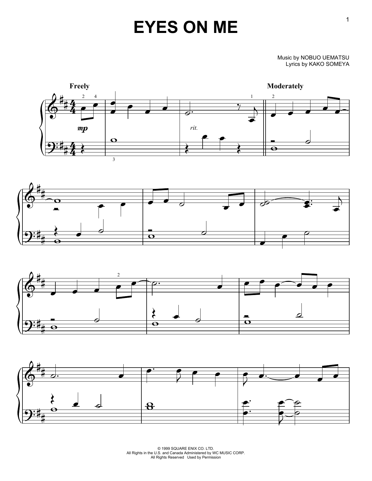 Produktbild zu: Eyes On Me (from Final Fantasy VIII)