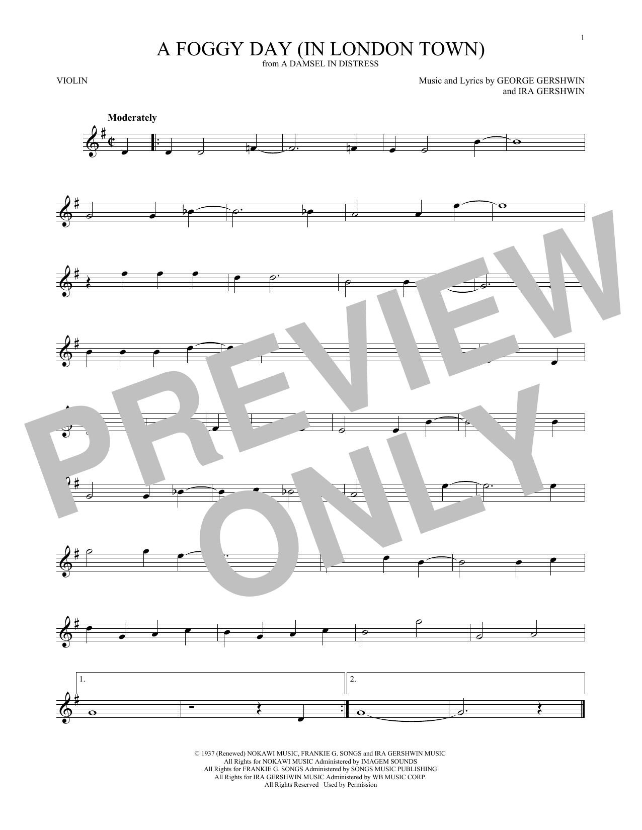 Product gallery: Page 1 of 1 A Foggy Day (In London Town), George Gershwin