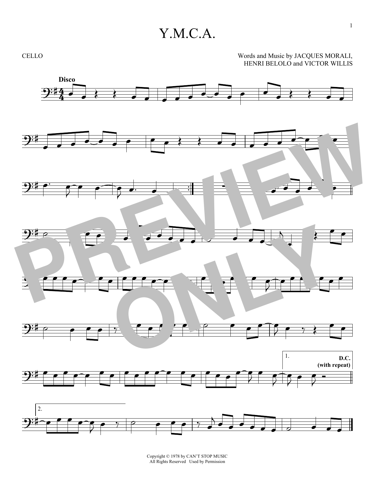 Produktgalerie: Seite 1 von 1 Y.M.C.A., Village People, Violoncello