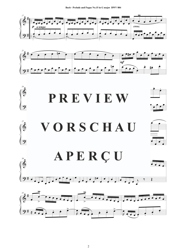 Product gallery: Page 3 of 7 Prelude and Fugue No.15 in G major BWV 884, , Solo Piano