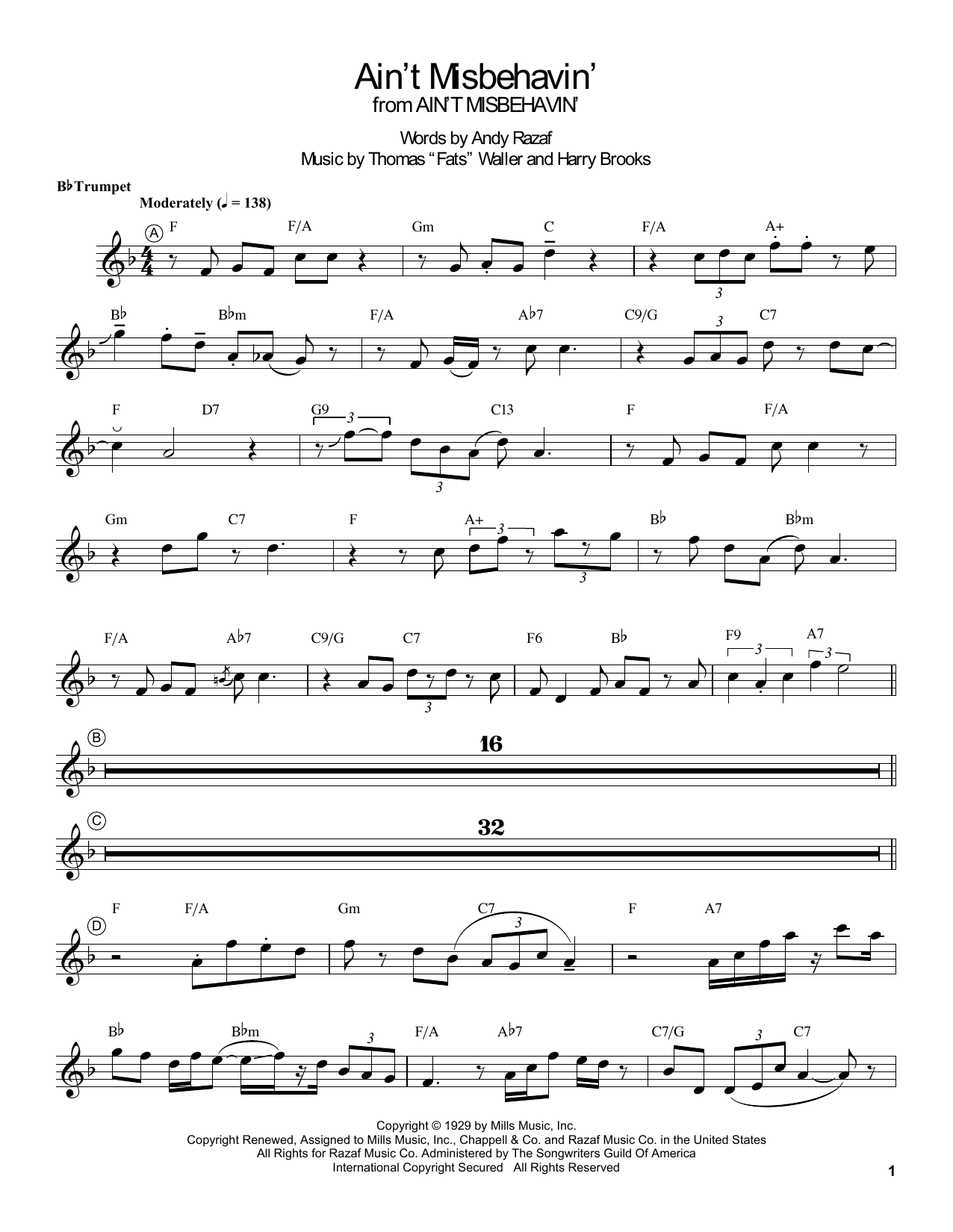 Produktgalerie: Seite 1 von 1 Ain't Misbehavin', Louis Armstrong, Trompete
