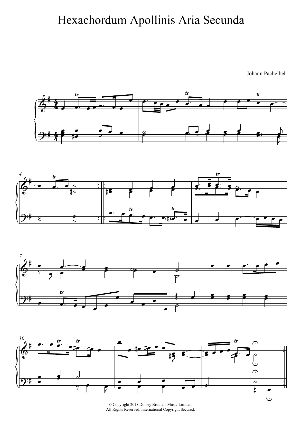 Product gallery: Page 1 of 1 Hexachordum Apollinis: Aria Secunda, Johann Pachelbel