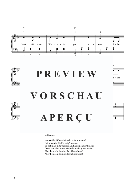 Produktgalerie: Seite 3 von 3 Aber Heidschi Bumbeidschi (Haidl Bubaidl), , Klavier Solo