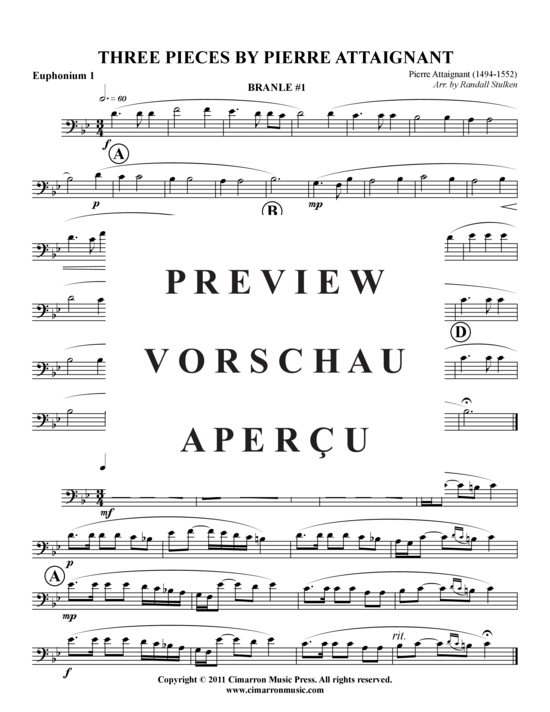 Product gallery: Page 6 of 17 Drei Stücke von P. Attaignant , , (Tuba Quartet: 2x Baritone, 2xTuba)