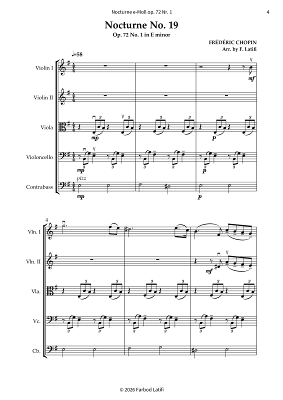Product gallery: Page 1 of 11 Nocturne E-Moll, op. 72 Nr. 1, , String Orchestra