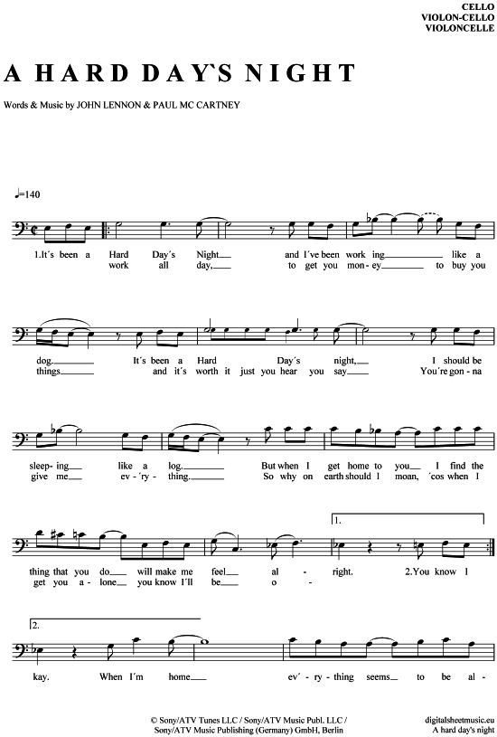 Produktbild zu: A Hard Day´s Night Beatles