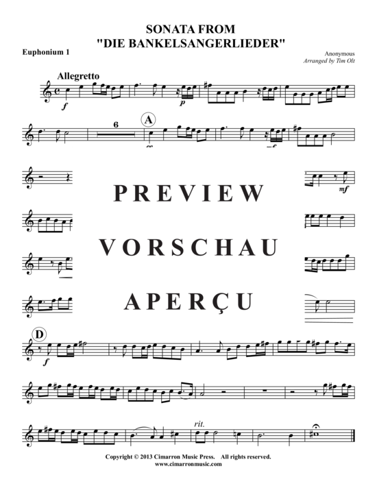 Product gallery: Page 5 of 9 Sonata aus "Die Bankelsangerlieder" , , (2x Baritone, 2x Tuba)