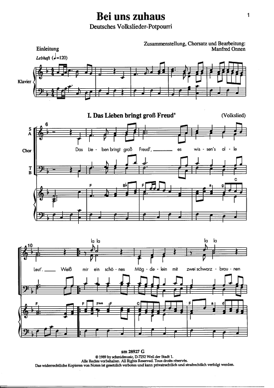 Product picture to: Bei uns zuhaus Manfred Onnen (Klavierpartitur)