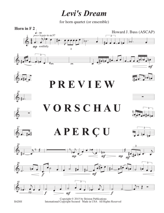 Produktgalerie: Seite 15 von 21 Levi´s Dream , , (4 Hörner oder Ensemble)