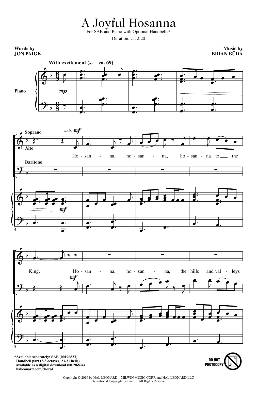 Product gallery: Page 1 of 1 A Joyful Hosanna, Brian Buda