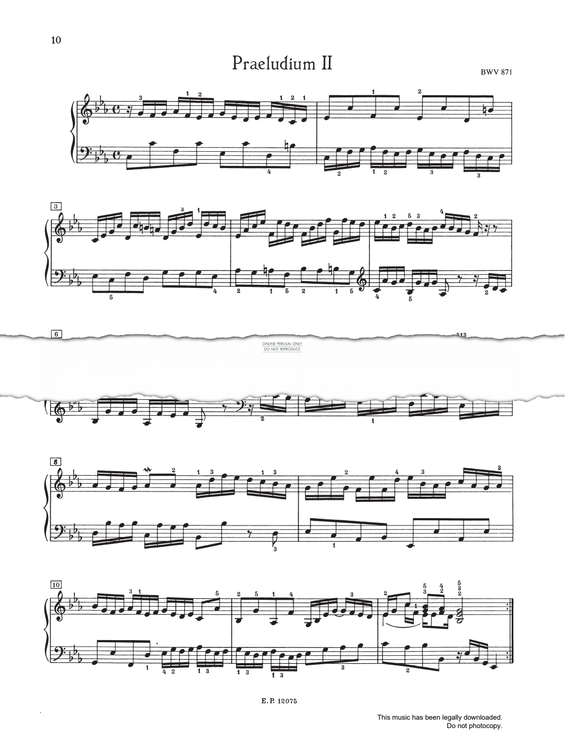 Produktbild zu: Prelude And Fugue No.2 in C minor BWV 871 (from 'The Well-Tempered Klavier Book II')