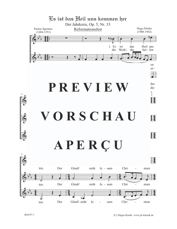 gallery: Es ist das Heil uns kommen her (Der Jahrkreis, Op.5, Nr.33), , Frauenchor SSA