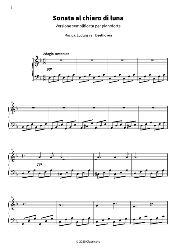 gallery: Pezzi notturni sognanti - Pezzi per pianoforte semplificati per la pace interiore, , Klavier Solo