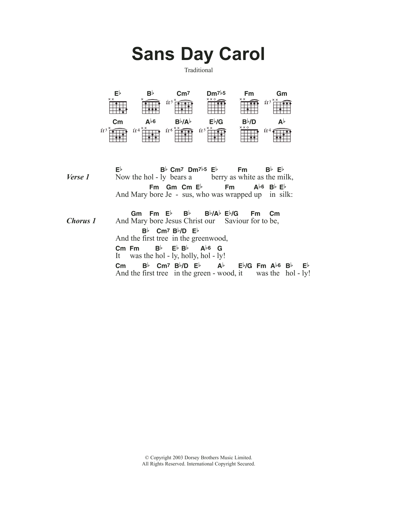 Product gallery: Page 1 of 1 Sans Day Carol, Traditional Carol