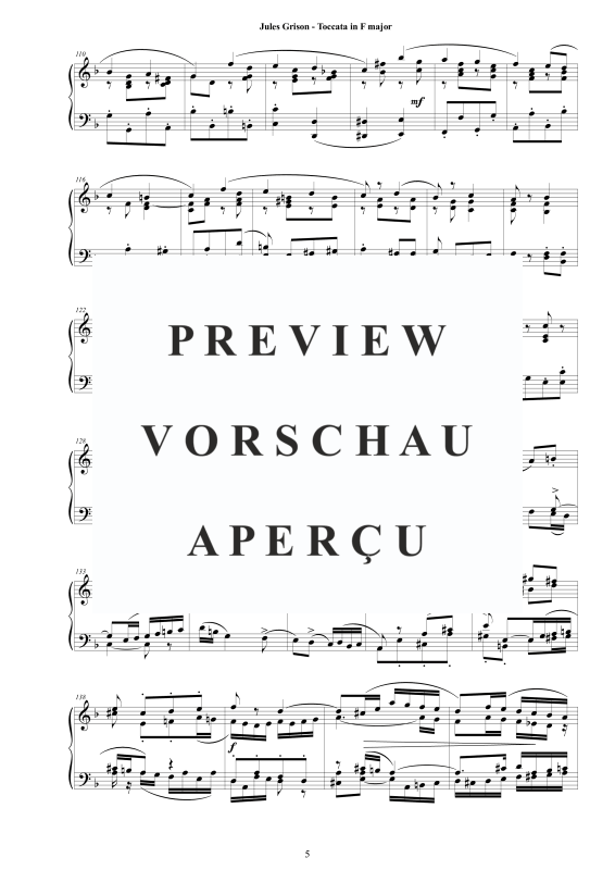 Produktgalerie: Seite 6 von 11 Toccata in F major, , Klavier