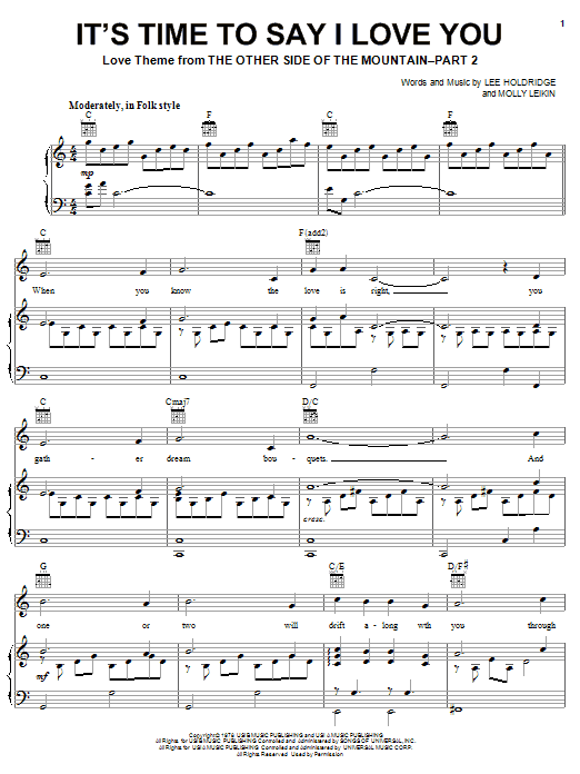Produktbild zu: It's Time To Say I Love You (from The Other Side Of The Mountain Pt. 2)