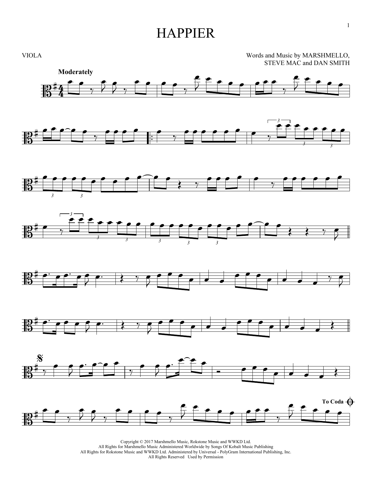 Product gallery: Page 1 of 1 Happier, Marshmello & Bastille