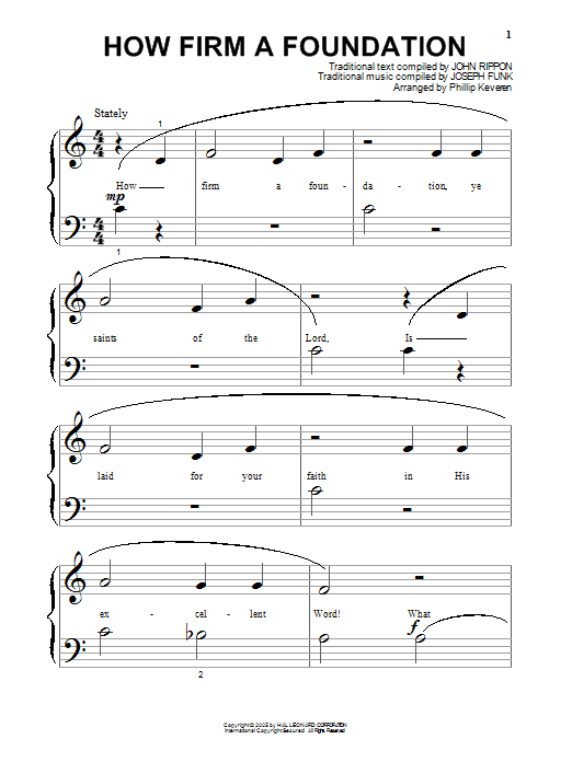 Produktgalerie: Seite 1 von 1 How Firm A Foundation (arr. Phillip Keveren), John Rippon, Klavier