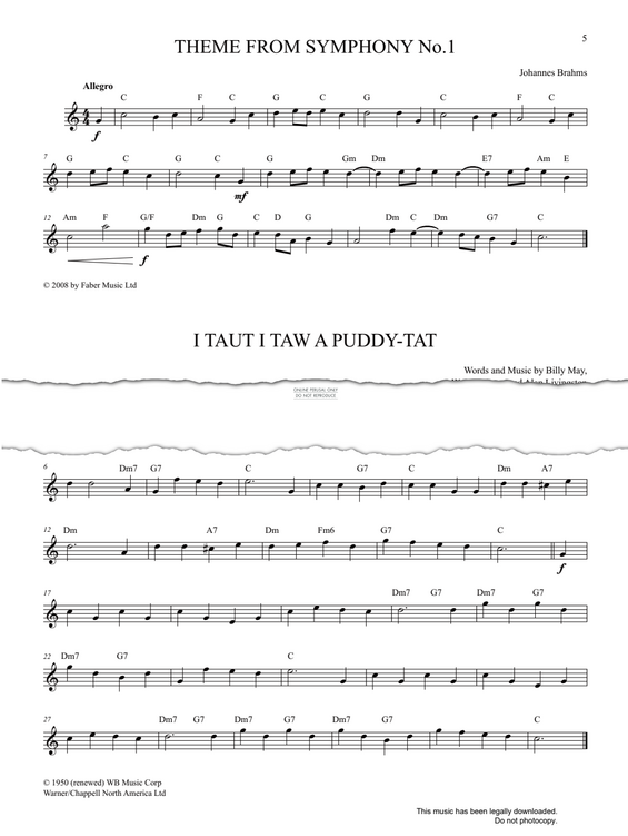 Product gallery: Page 1 of 1 Theme from 'Symphony No.1', Johannes Brahms
