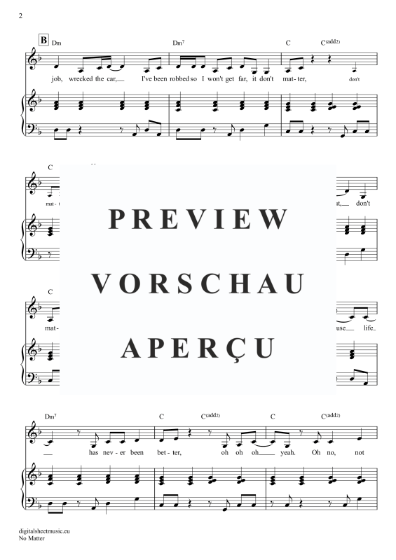 Produktgalerie: Seite 3 von 7 No Matter, Radics, Jack, Gesang mit Klavierbegleitung