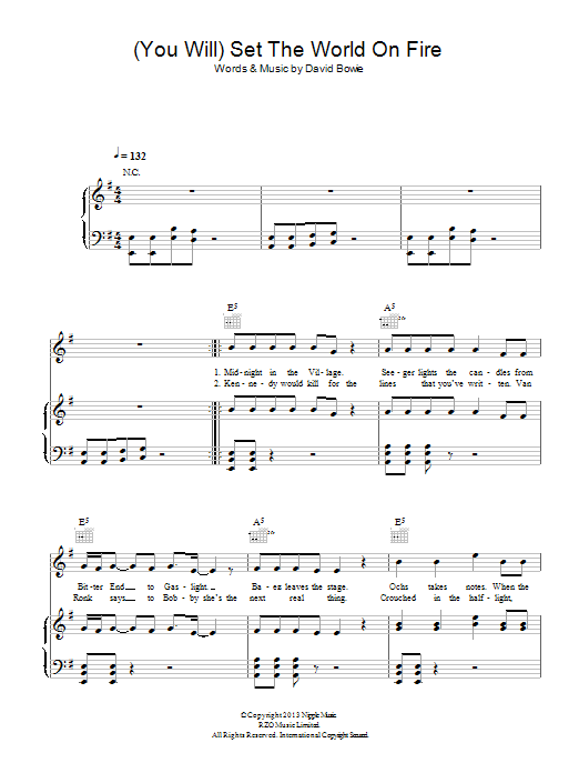 Produktgalerie: Seite 1 von 1 (You Will) Set The World On Fire, David Bowie, Gesang, Gitarre, Klavier