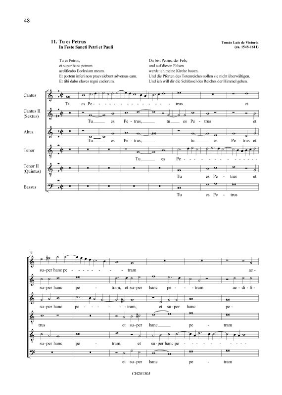 Product picture to: Tu es Petrus / Quodcum ligaverisTomás Luis de Victoria