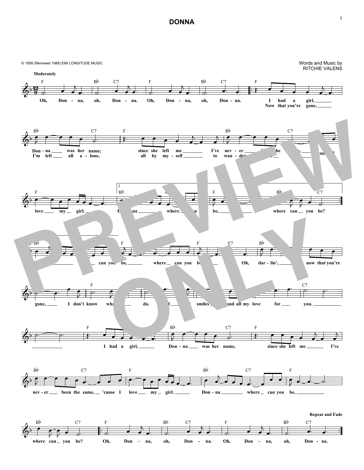 Produktgalerie: Seite 1 von 1 Donna, Ritchie Valens, Melodieinstrument