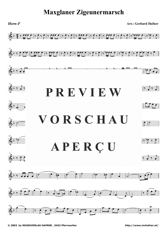 Produktgalerie: Seite 7 von 11 Maxglaner Zigeunermarsch, , (Blechbläser Quintett)