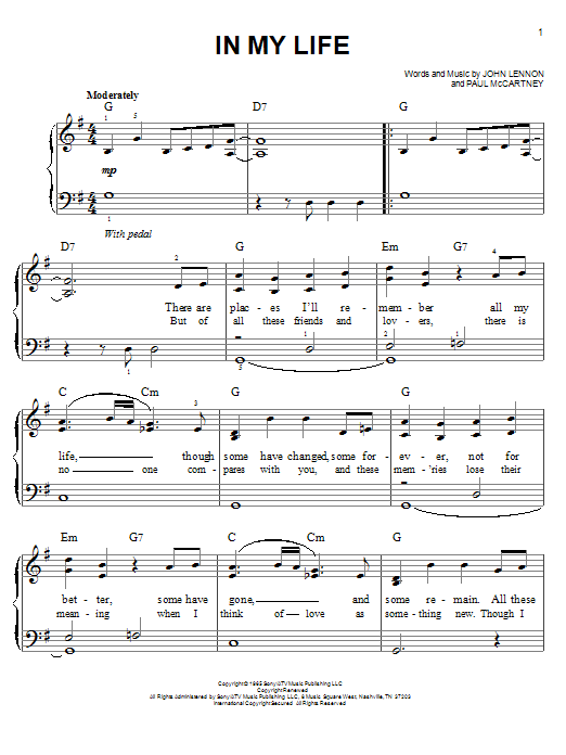 Product gallery: Page 1 of 1 In My Life, The Beatles