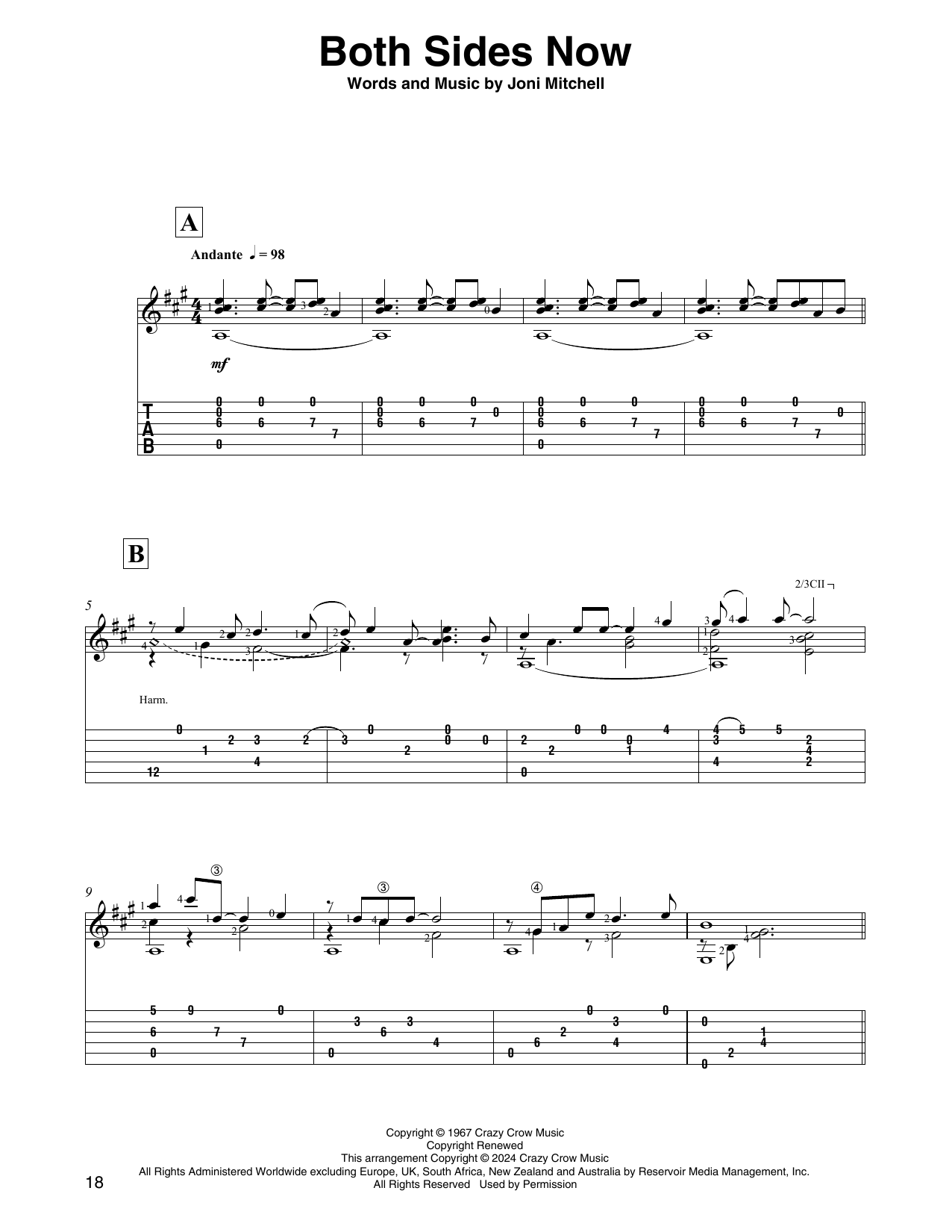 Product picture to: Both Sides Now (arr. David Jaggs)
