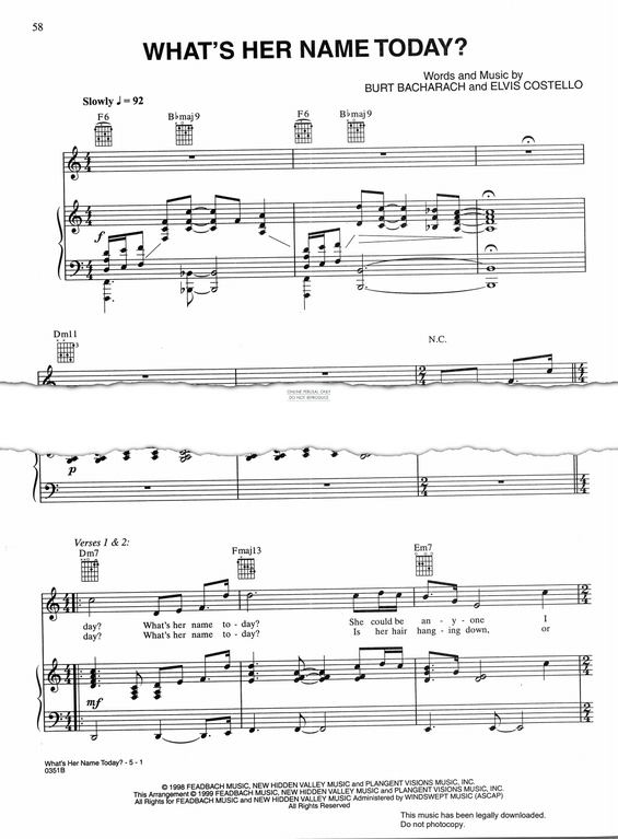 Product gallery: Page 1 of 1 What's Her Name Today, Elvis Costello