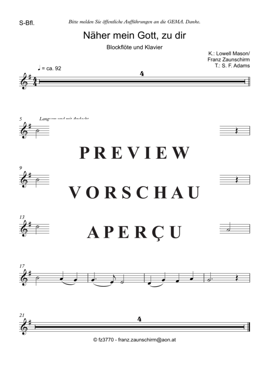 Product picture to: Näher mein Gott zu dir Lowell Mason (Zaunschirm)