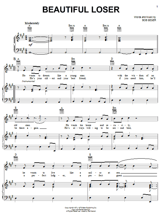 Produktgalerie: Seite 1 von 1 Beautiful Loser, Bob Seger, Gesang, Gitarre, Klavier