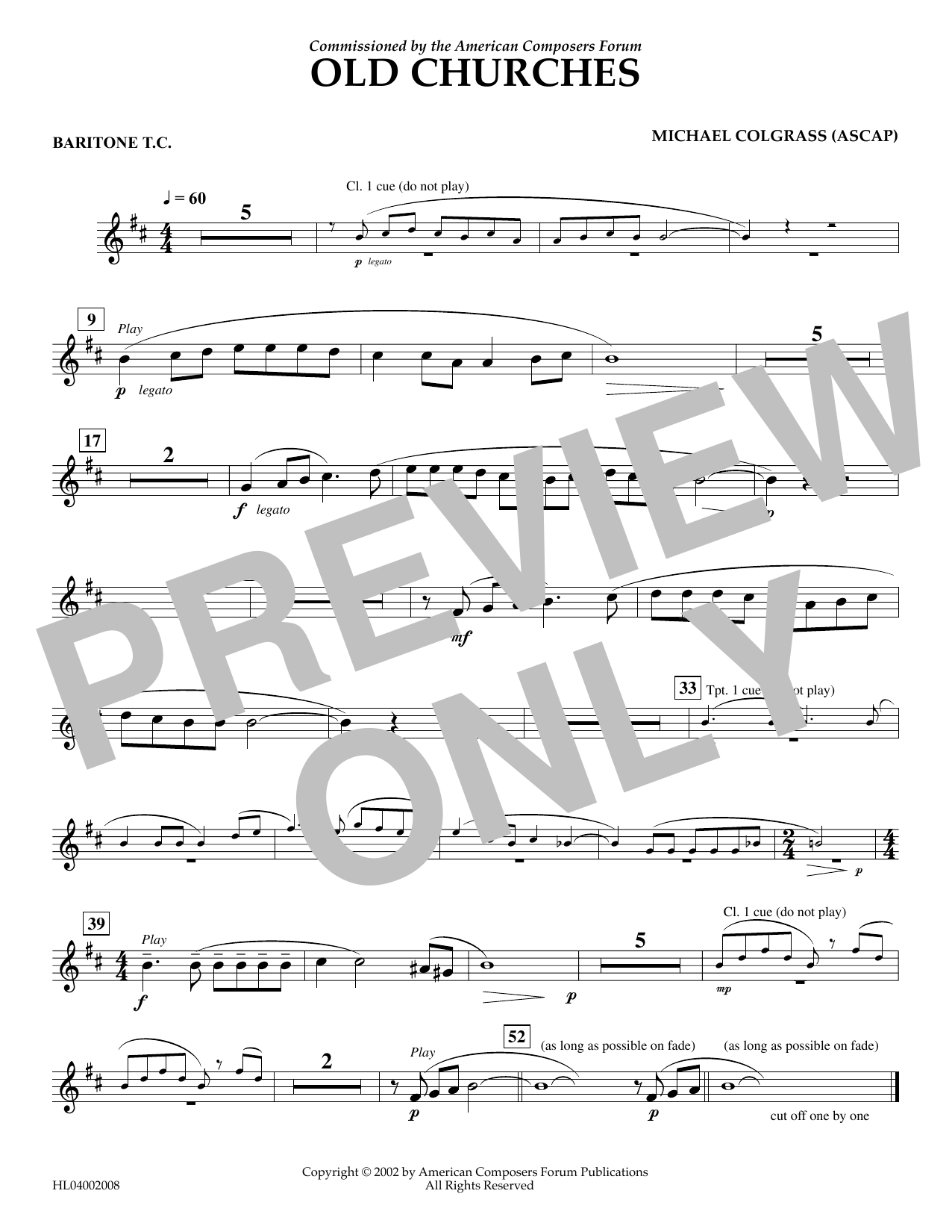 Produktbild zu: Old Churches - Euphonium in Treble Clef