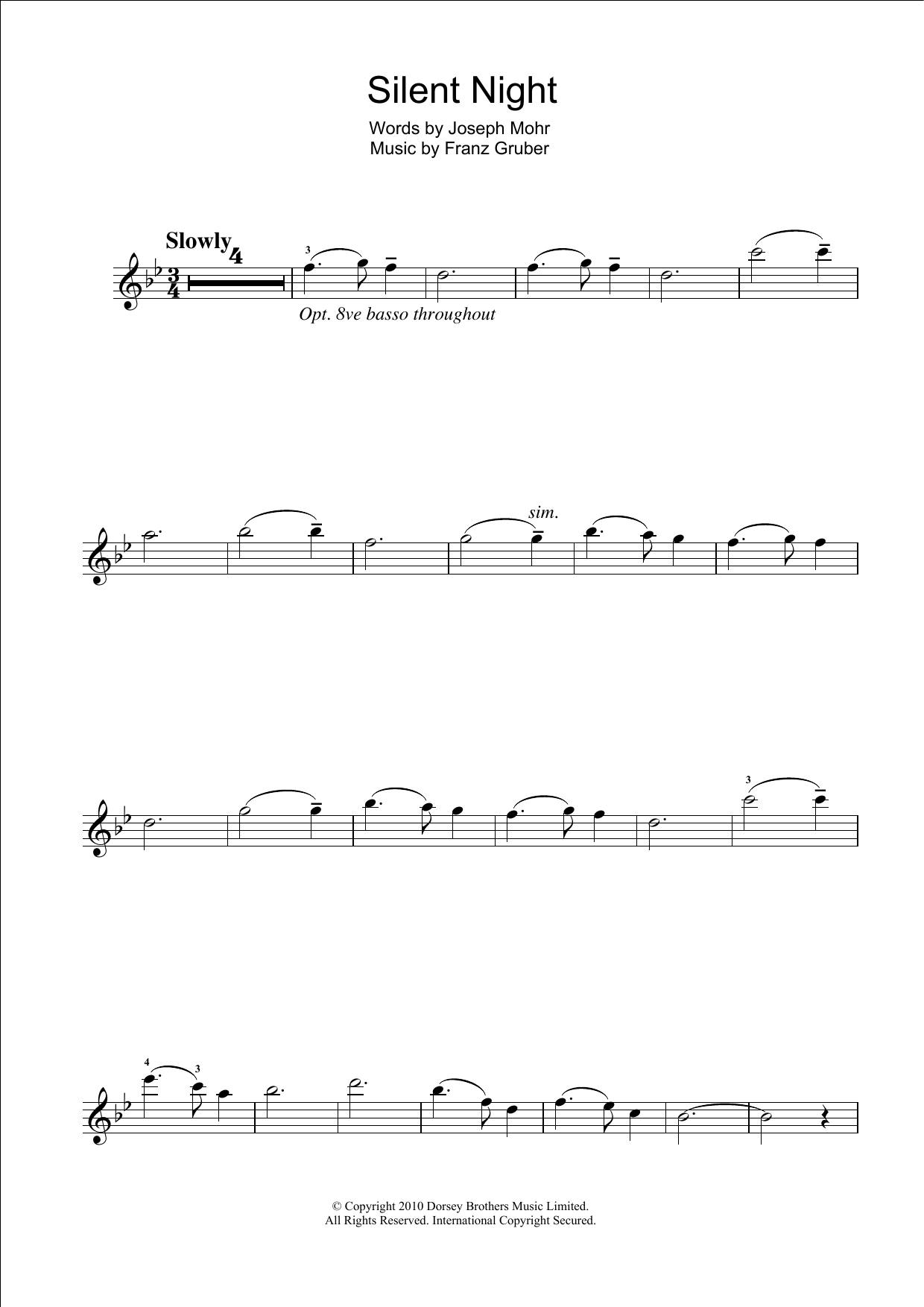 Product gallery: Page 1 of 1 Silent Night, Traditional Carol